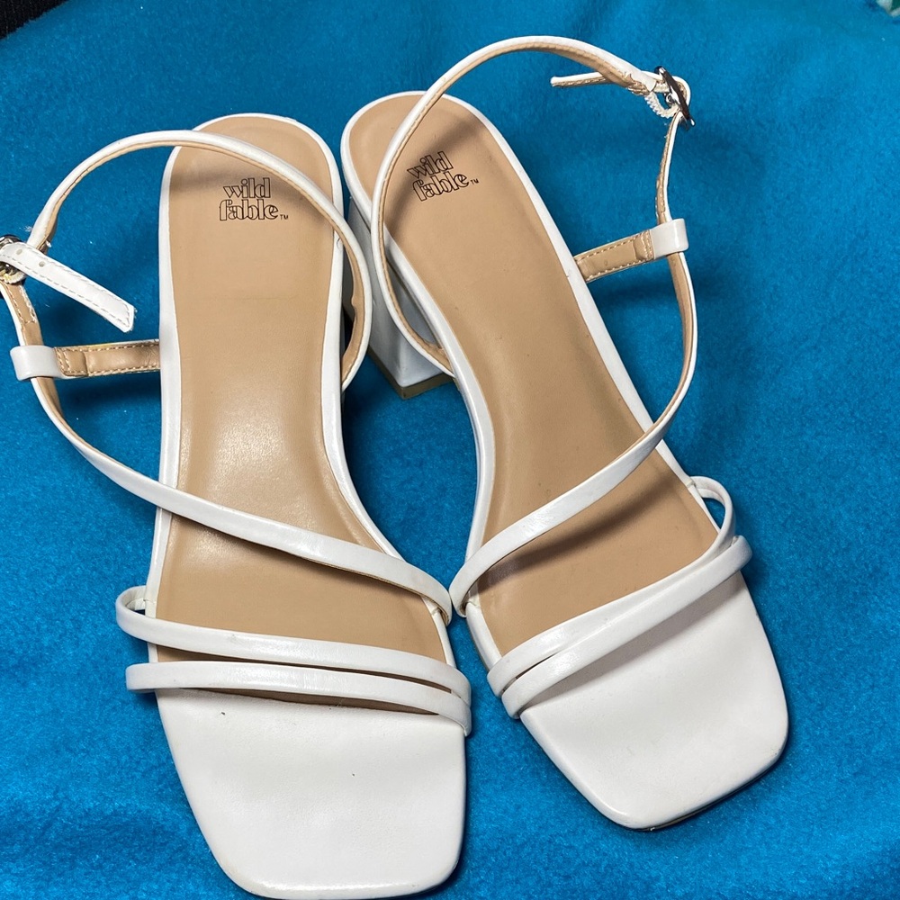 wild fable White Strappy Square-Toe Slingback Heels - Picture 10 of 10